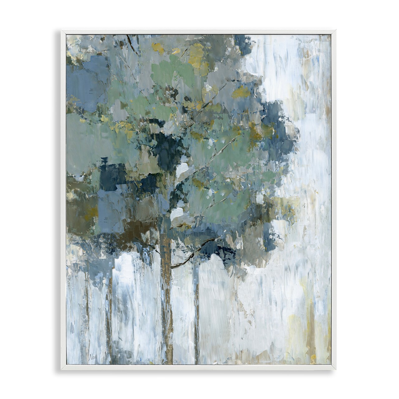 Stupell Industries Flecked Tree Abstraction Framed Giclee Wall Art Design by Nan